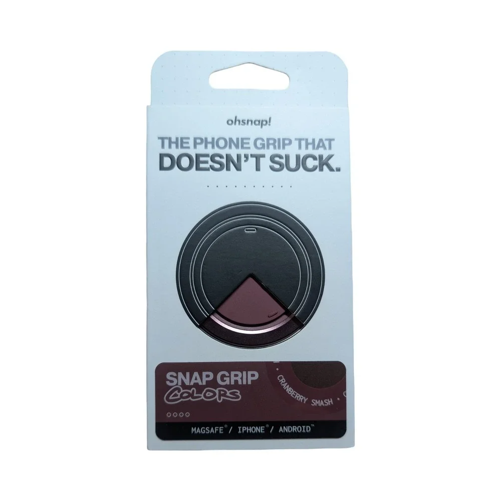 Pp1-U OhSnap Magnetic UltraThin Grip & Stand Magsafe Charge-thru Cranberry Smash